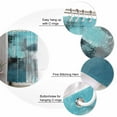thumbnail image 3 of Turquoise Grey Abstract Art Shower Curtain, 48" x 72", Teal Blue Graffiti Retro Gradient Waterproof Bathroom Curtain Washable Shower Curtain Set with 12 Hooks, 3 of 6