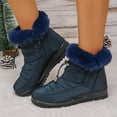 thumbnail image 6 of Dasayo Furry Boots for Women Blue Winter Ankle House Fuzzy Non Slip Snow Booties Shoes for Women 41, 6 of 9