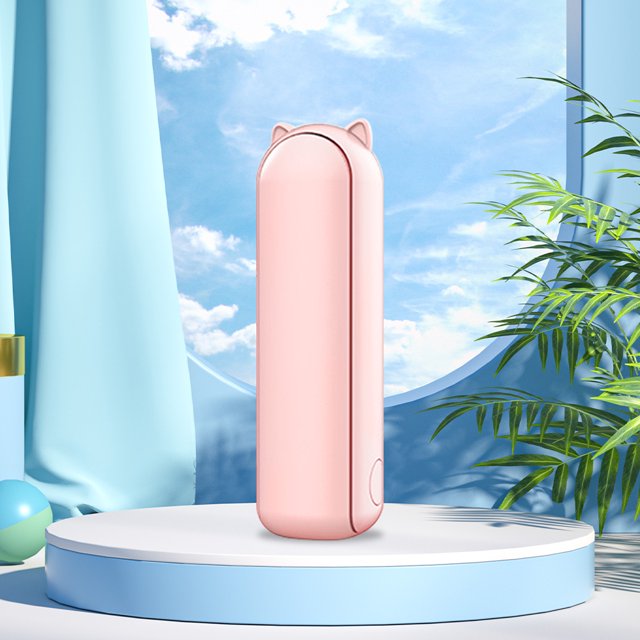 Ventilador plegable de banco de carga Mini ventilador de mano multifunción para viajes (rosa)