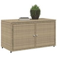 thumbnail image 2 of vidaXL Garden Storage Cabinet Beige 110x55x60.5 cm Poly Rattan, 2 of 5