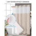 thumbnail image 6 of No Hook Shower Curtain with Snap-in Liner, Beige Pink Floral Waterproof Fabric Bathroom Curtains, Spring Flowers Bath Curtains & Mesh Top Window 54"x78", 6 of 9