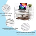 thumbnail image 5 of PHANCIR Clear 4-Tier Stackable Desk Organizer, Horizontal Paper File Tray, Desktop Document Sorter & Storage for Office, Home, School, Holds A4, Letters, Notebooks, Books & Office Supplies, 5 of 8
