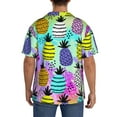 thumbnail image 6 of Picia Graffiti Pineapples Men's Linen Shirts Short Sleeve Cuban Beach Shirts Casual Shirts Button Down Shirt for Men Beach Summer Wedding Shirt-3X-Large, 6 of 7