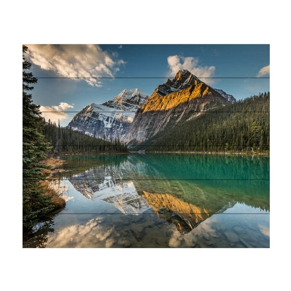 Pierre Leclerc 'Edith Cavell Mountain' Wood Slat Art 18x22