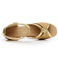 thumbnail image 5 of HAOTAGS Children's Latin Tango Dance Shoes, Performance Practice Lightweight Dance Practice Shoes Gold 31, 5 of 9