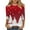 Red, variant on JSheng Christmas 3/4 Sleeve Tops for Women Women's Loose Fashionable Christmas Printed Round Neck Pullover T-shirt Top Green L
