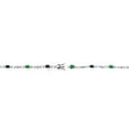 thumbnail image 4 of Gem Stone King 925 Sterling Silver Green Nano Emerald and Blue Sapphire and Round White Lab Grown Diamond Tennis Bracelet for Women (2.90 Cttw, Gemstone Birthstone, Oval 6X4MM, 7.25 inches), 4 of 4