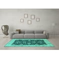 thumbnail image 3 of Ahgly Company Indoor Rectangle Oriental Turquoise Blue Traditional Area Rugs, 6' x 9', 3 of 4