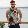 thumbnail image 6 of Gukieu Colorful Sky Puppy Print Men's Quick Dry Fitness Vest, Round Neck Sleeveless Fitness Bodybuilding Top-XX-Large, 6 of 7
