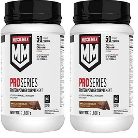 Muscle Mlk Pro Series 50 Knockout Chocolate, 2 Pounds (Pack Of 2) Packaging May Vary