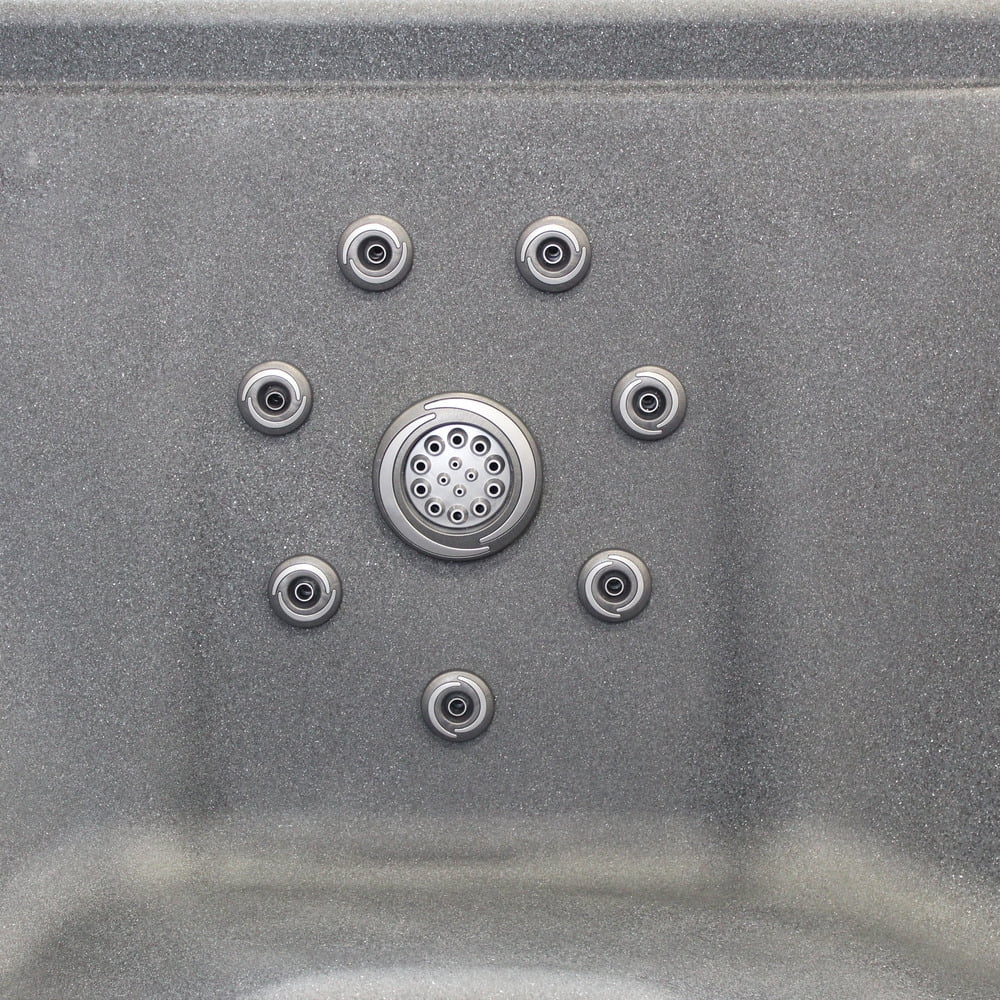 Prime 7‑Person 99‑Jet Performance Hot Tub – 240V, Stainless Steel Heater, Ozone System, Waterfall & LED Lighting (Gray)