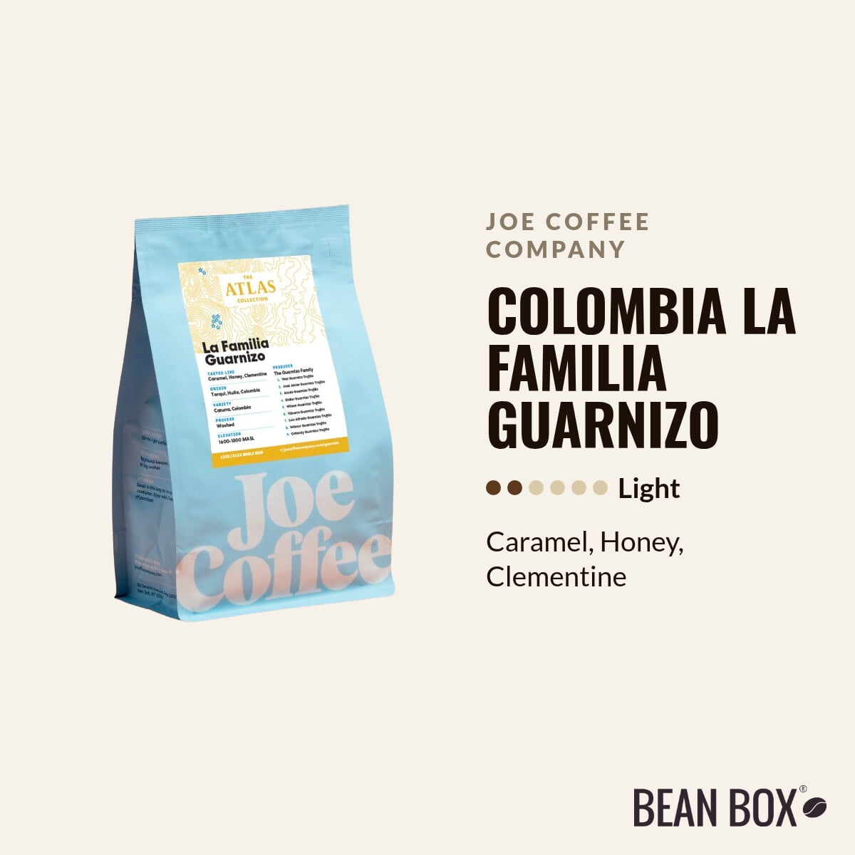 Colombia La Familia Guarnizo - Roasted by Joe Coffee Company - Whole Bean Coffee - 2lb Bag
