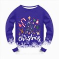 thumbnail image 4 of sdbrld Kids Boys Fall Winter Pajamas Christmas Long Sleeve Sleepwear Xmas Clothes and Pj's Pants 2 Piece Outfit Sets Blue Sizes 6-7 Years, 4 of 5