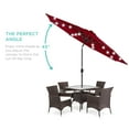 thumbnail image 3 of Best Choice Products 10ft Solar LED Lighted Patio Umbrella w/ Tilt Adjustment, UV-Resistant Fabric - Red, 3 of 8
