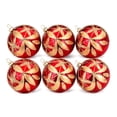 thumbnail image 3 of Aurorax Shatterproof Christmas Ball Ornaments,6 Pack Christmas Tree Ornaments Balls Sets,Golden Floral Red Plastic Hanging Holiday Party Home Decor Indoor Outdoor, 3 of 7