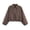 Brown, variant on Cropped Bomber Jacket for Women Casual Zipper Up Polka Dot Print Jackets with Pockets Long Sleeve Utility Coats,White,XS