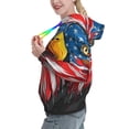 thumbnail image 2 of Haiem Eagle Head With American Flag for Women's Fashion Hoodies & Sweatshirts with Kangaroo Pocket,Hooded Sweatshirt with Eye-catching Drawstrings-Medium, 2 of 7