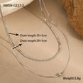 thumbnail image 2 of NICKSUN 18K Gold / Silver Plated Double Layer Necklace - Stainless Steel Herringbone & CZ Tennis Chain, Tarnish-Free Minimalist Stackable Choker for Women, 2 of 4