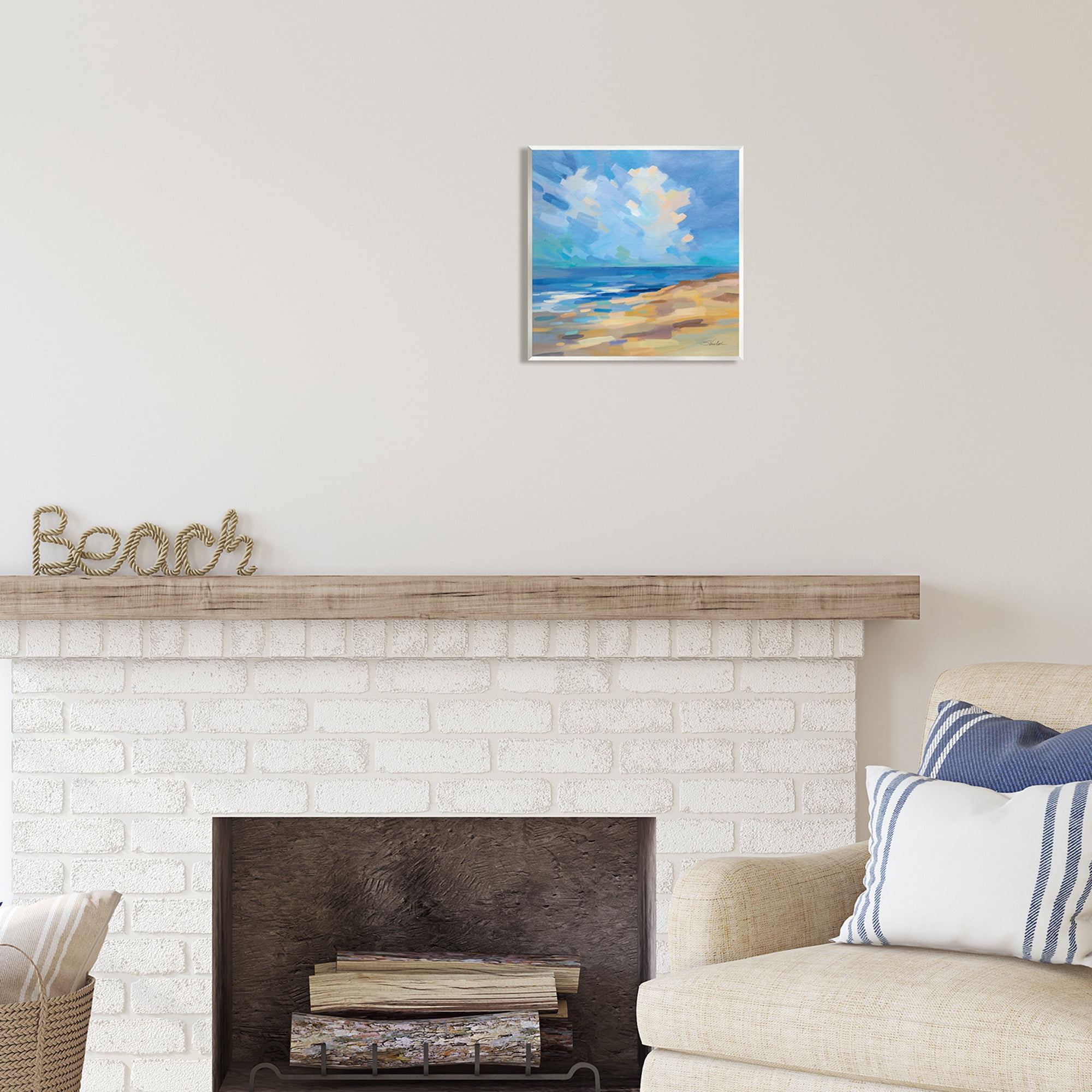 Stupell Industries Abstract Beach Painting Nature Painting Unframed Art Print Wall Art, 12 x 12