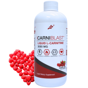 CARNIBLAST Liquid L-Carnitine 3000mg, Premium L Carnitine Carnipure, Energy Nutrition, Energy Supplement and Energy Booster, Raspberry, 16 fl oz