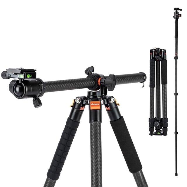 Trípode de Fibra de Carbono Fotopro 75 Pulgadas con Cabezal de Bola 360 Grados para Cámara DSLR