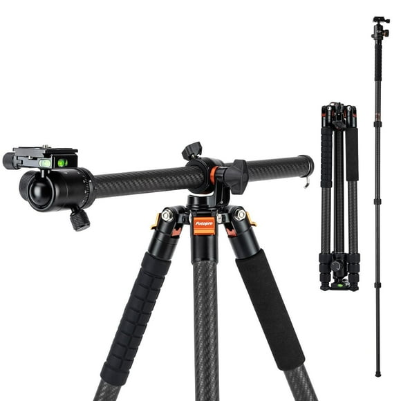 Trípode de Fibra de Carbono Fotopro 75 Pulgadas con Cabezal de Bola 360 Grados para Cámara DSLR
