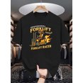 thumbnail image 2 of Men'S Professional Forklift Racingriver Pattern T-Shirt Retro Cool Style, Soft And Breathable, Eye-Catching Print Design, Round-Neck Short-Sleeve Summer Shirt, Unique Workwear T-Shirt, 2 of 5