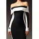 thumbnail image 5 of Vestido Bellabarnetten Mattey con hombros descubiertos, vendaje a rayas, 5 of 6