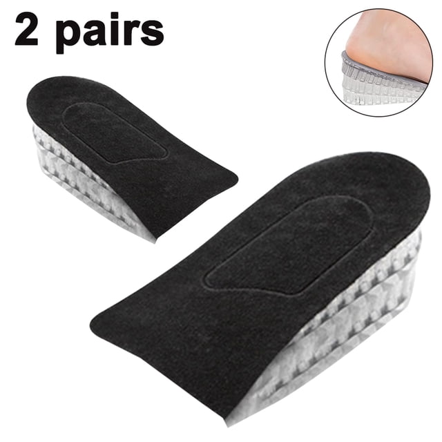 2 Pairs Heel Lift Inserts Height Increase Insole Invisible Heightening Insole Sillicone 3-Layer Heel Support Insoles Height-Adjustable Shoe Pads Foot Cushion for Shoes