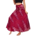 thumbnail image 2 of SWSMCLT Women's Boho Long Skirt Summer Pleated Smocked Elastic High Waisted Short Bathing Suit Cover Up Halter Dresses Swimwear Thailand Maxi Skirts Beach Flowy Fuchsia Patterned2 Small-X-Large, 2 of 5