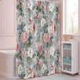 thumbnail image 5 of Shower Curtain Vintage Floral Leaf Shower Curtains for Bathroom Decor, Waterproof Polyester Shower Curtain Set with Hooks, Extra Long 72" x 84" Spring Flower Watercolor, 5 of 9