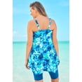 thumbnail image 2 of Swim 365 Women's Plus Size Longer-Length Handkerchief Hem Tankini Top, 2 of 6