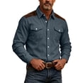 thumbnail image 6 of thefmos Men's Plus Size Long Sleeve Corduroy Shacket Fall Winter Casual Button Down Shirt Classic Collared Work Outfits Tops, Dark Gray L, 6 of 9