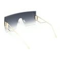 thumbnail image 4 of Womens Oversized Beveled Rimless Rectangle Mono Lens Sunglasses Gold - Smoke, 4 of 4