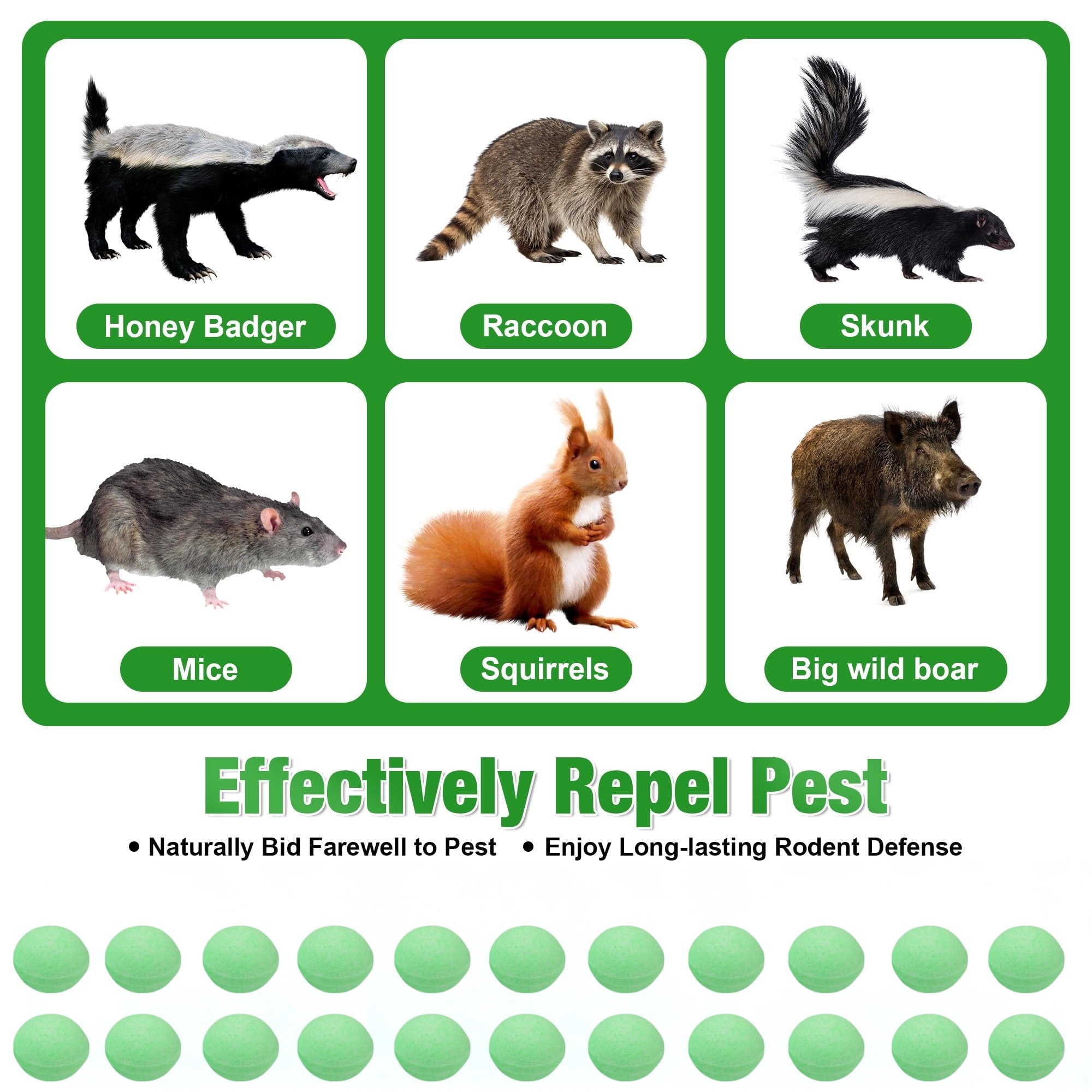 Mouse RodentRepellent & Pest Defense - Natural Peppermint Oil Rat & MiceRepellent, Natural Moth Balls for RodentRepellent Indoor/Outdoor Use - Safe for Kids & Pets