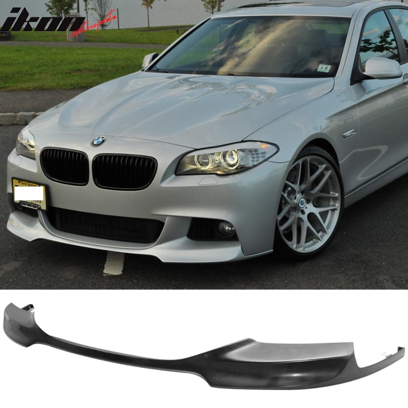 Fits 2011-2016 BMW F10 5 Series V Style Front Bumper Lip Unpainted Black PU