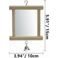 thumbnail image 3 of 1Pc/2Pcs Bird Mirror Wooden Hanging Swing Interactive Play Toys for Small Parrot Macaw African Grey Parakeet Cockatiel Lovebird Cage Accessories, 3 of 6
