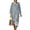 Blue Tropical Flower, variant on COEQINE Women's Bohemian Midi Dress 3/4 Sleeve Wrap V-Neck Casual Sundress, Loose Fit Linen-Like Calf Length Tunic Dress for Women, Machine Washable, Size S, Blue White Porcelain Floral