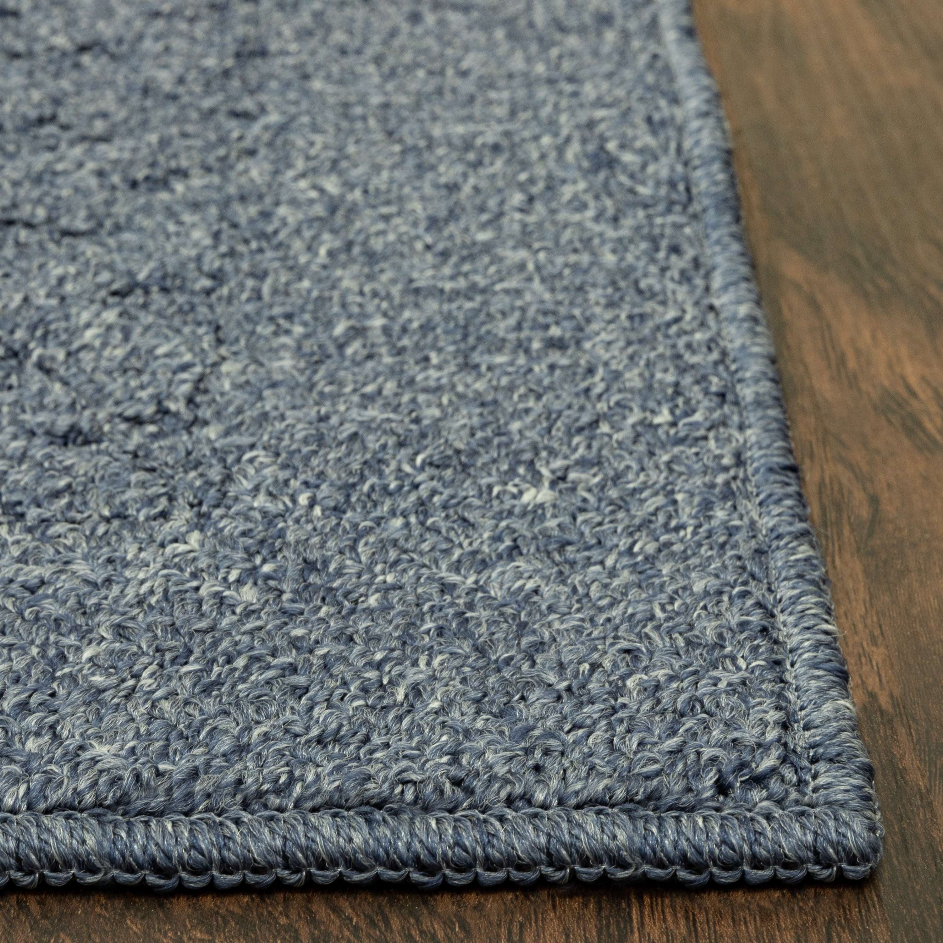 Mainstays Dylan Solid Diamond Olefin Navy Blue Indoor Runner Rug, 2'x6'