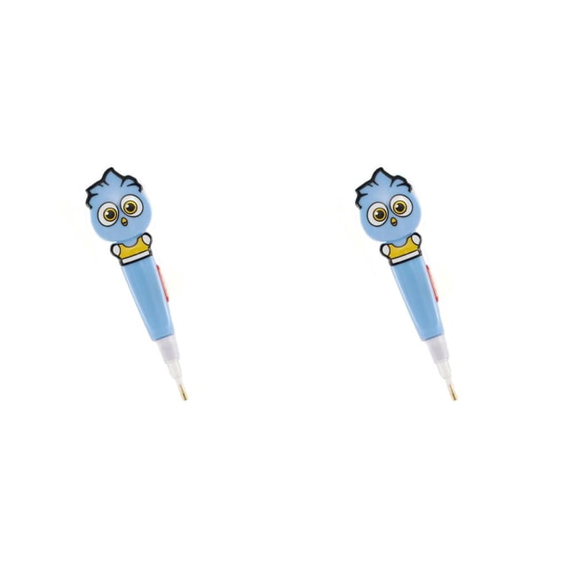 Toystoory pluma de pintura de diamantes de imitación con artesanías de luz LED dibujos animados luminosos 3/6/9 cabezas herramienta de dibujo Azul/3 cabezas 2Conjunto