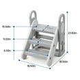 thumbnail image 2 of Collapsible 3 Step Toddler Step Stool with Handles, Adjustable Non-Slip Kids Counter Assistant Ladder, Sturdy Plastic Nursery Standing Tower for Bathroom and Potty Training, Yellow or Grey, 2 of 8