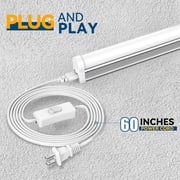 JESLED T5 LED Shop Light 4FT, Linkable Utility Light Fixture, 20W 2200LM 6500K Super Bright White, 6-Pack