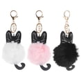 thumbnail image 1 of 3 Pcs Porte-Clés en Forme de Chat, Pendentif de Sac, Boule en Fourrure, 1 of 8