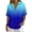 #0196-Blue, variant on Women's Linen Blouse Turtleneck Short Sleeve Solid Color Button Snap V Neck Daily Office Streetwear Fashion Casual Shirt