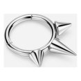 thumbnail image 4 of Surgical Steel Septum Jewelry Silver Spike Hinged Piercing Earrings for Women 16 Gauge Septum Ring 8mm Septum Clicker, 4 of 5