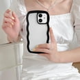 thumbnail image 2 of Wave Frame Clear Case for iPhone 11 6.1 inch Case Clear,Cute Wave Frame Slim Fit Shockproof Phone Bumper Cover Translucent Soft Pretty Anti-Scratch TPU Case - Black, 2 of 12