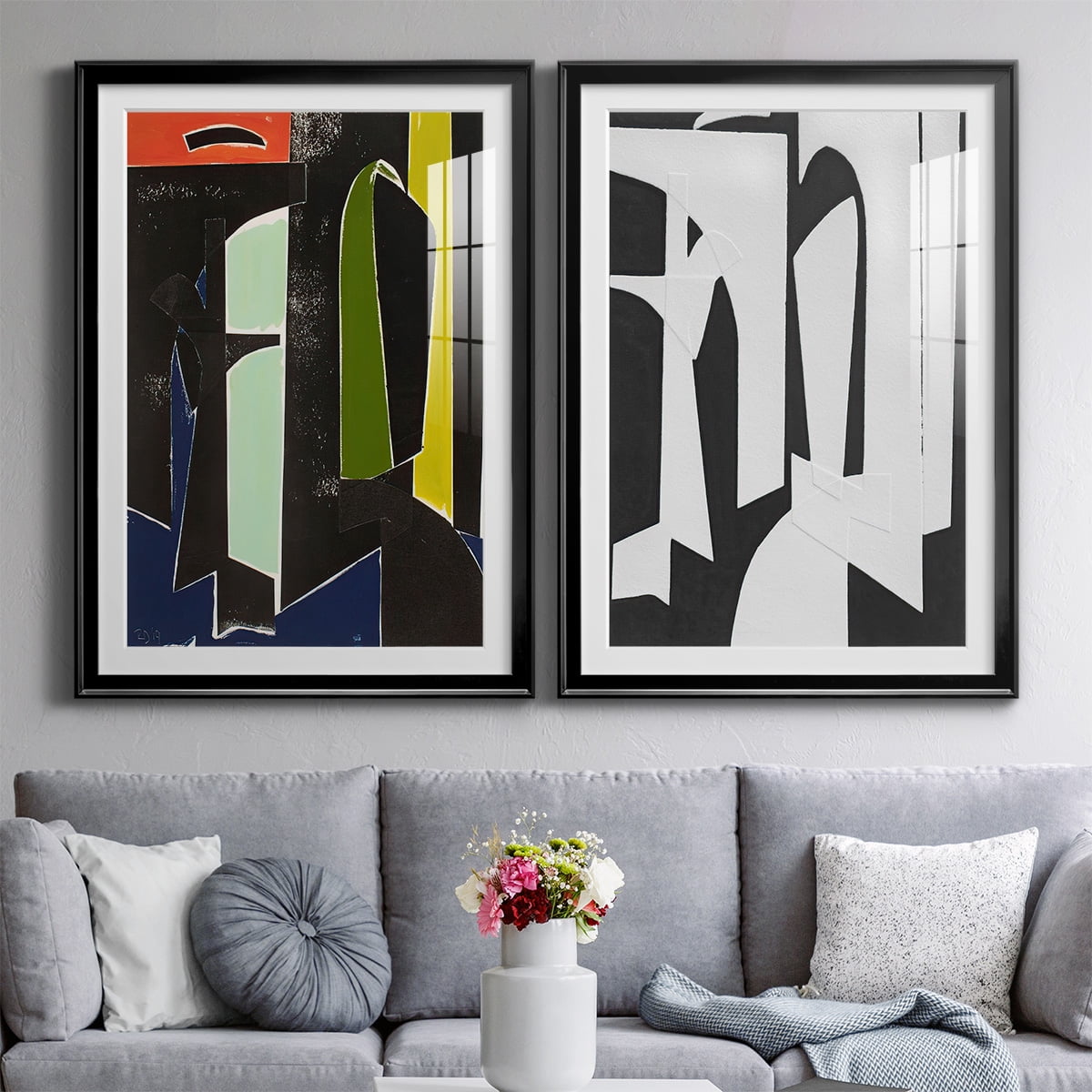 Wexford Home Spanish Arches Premium Framed Print, 26.5" x 36.5" - Ready to Hang, Black (Set of 2)