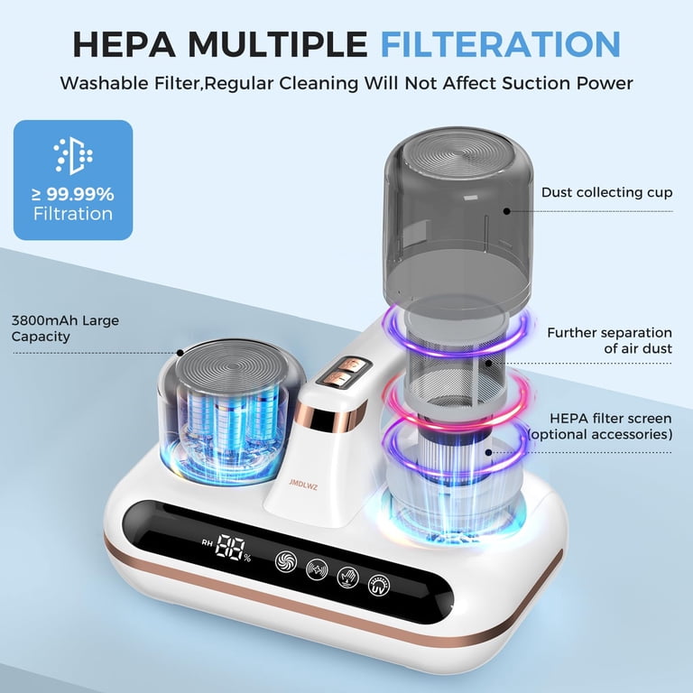 JMDLWZ Mattress Vacuum Cleaner 5-in-1 Cordless UV-C Light