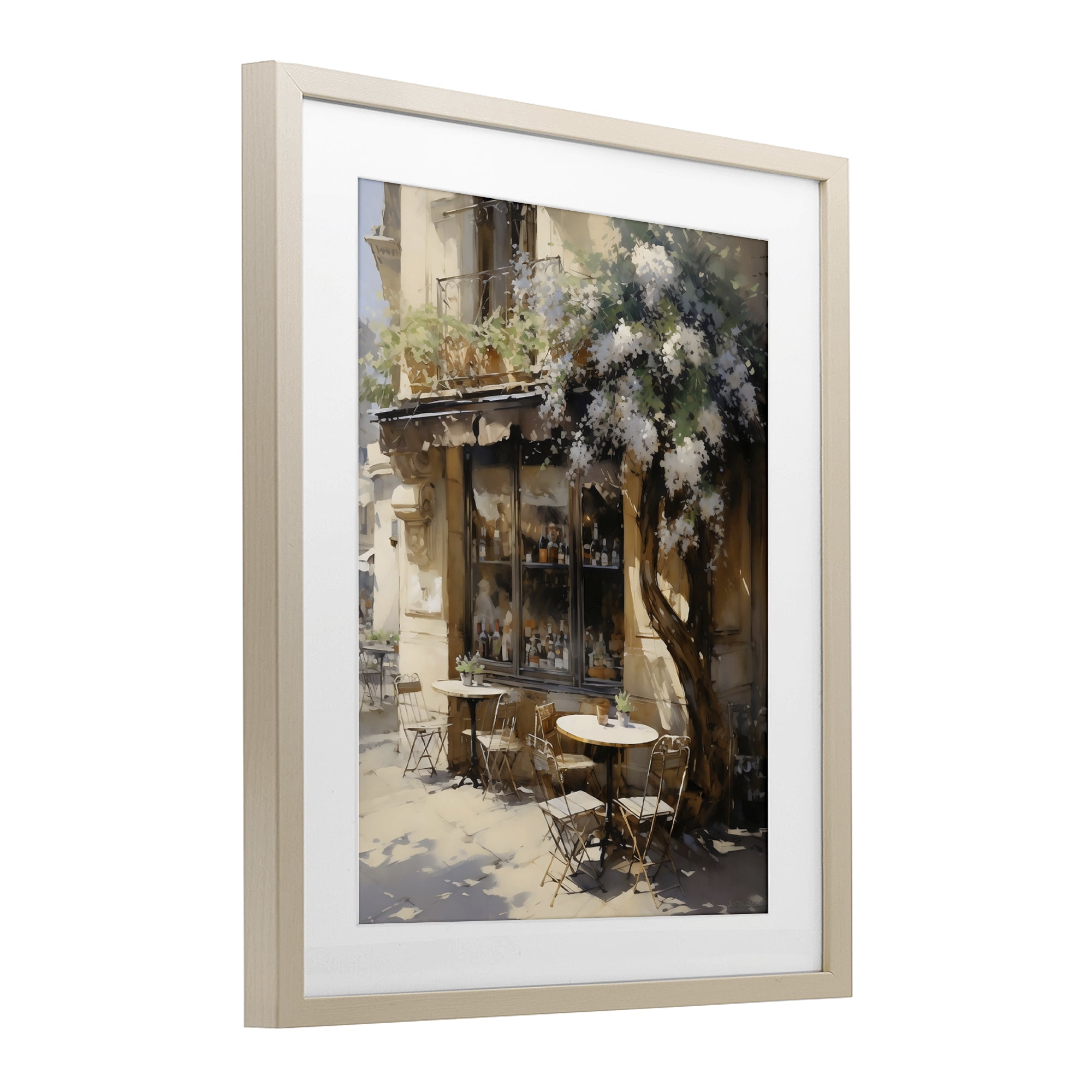 Stupell Industries Sunlit French Cafe Terrace Birch Framed Print Under Glass, design by Creative Studio