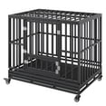 thumbnail image 4 of 42 Heavy Duty&Indestructible Dog Crate Kennel for Large Dogs-3-Door Secure Pet Cage with Locking Wheels,Removable Pan&Chew-Proof Design-Indoor/Outdoor Anxiety Relief Solution for Medium to XL Breeds, 4 of 11
